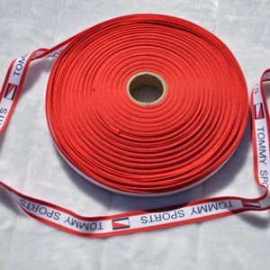 Tommy sports fabric roll trim White and red 50 Yards long by one inch wide
